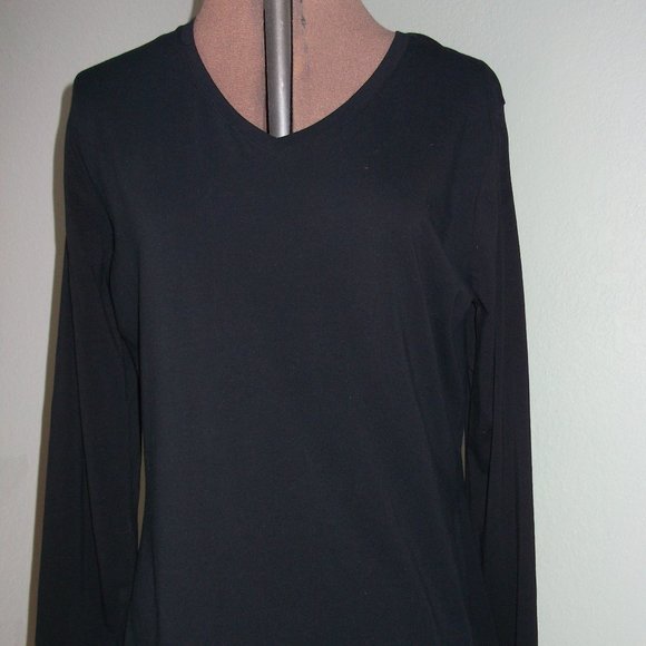 Mossimo Woman Plus Size XXL Black Exercise Top Light Cotton Stretch Shirt Layer - Picture 1 of 6
